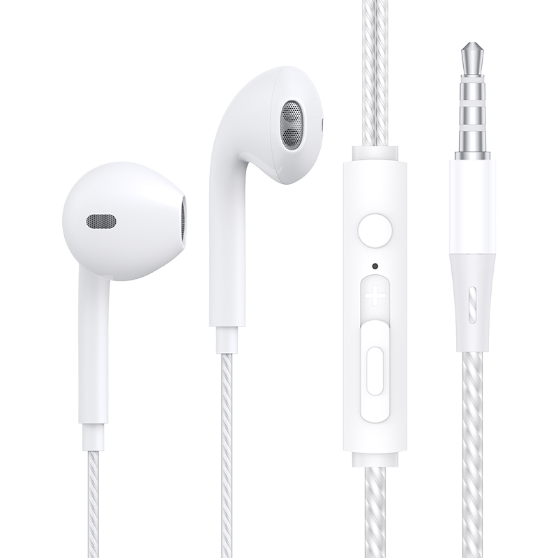 TOPK F20 in-ear Headphone HiFi Sound Built In HD Mic Universal 3.5mm Plug Original Headset Sport Headset: WHITE