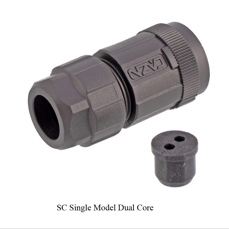 Wasserdichte LC/SC-Glasfaser-Steckdose für Höhle Außenbereich, IP67, FDDI, Einzelmodus, Einzelkern, Dual-Ader-Stecker, SC-Glasfaserkabel: Armee Grün