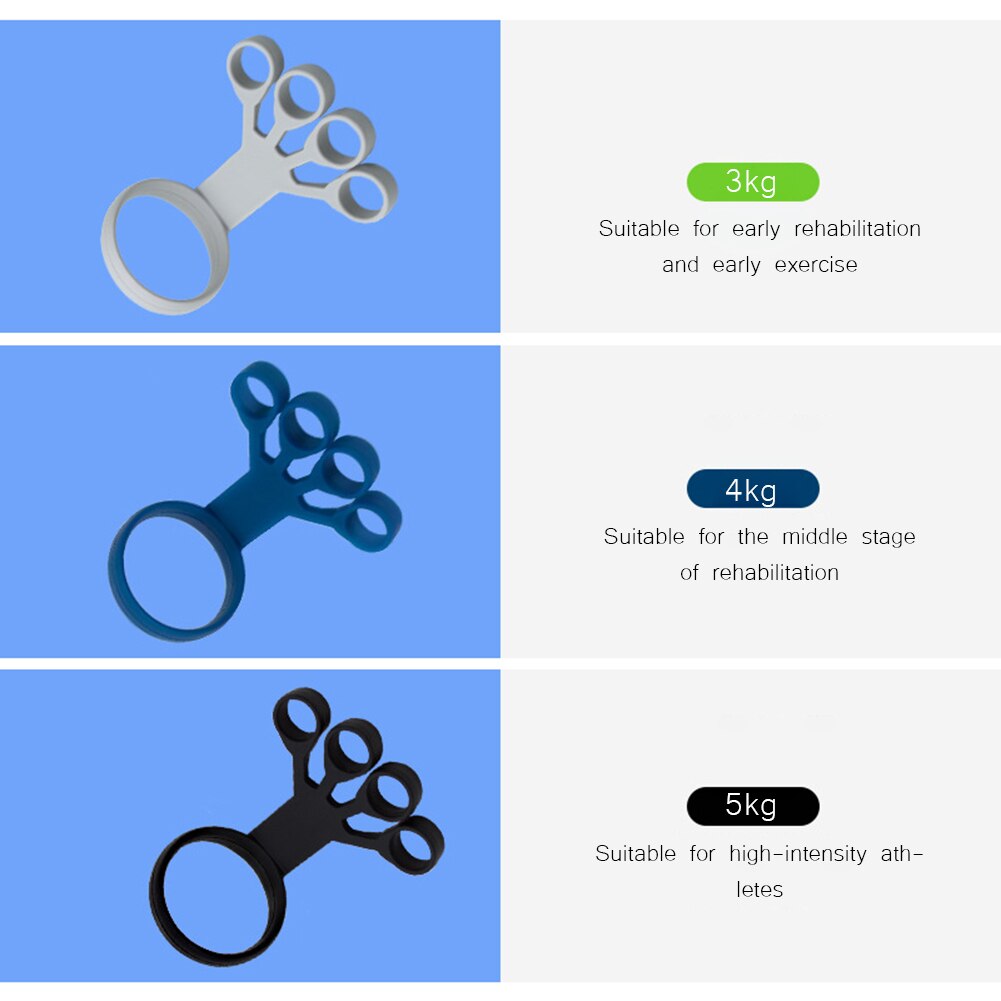 Silicone Hand Gripper Arthritis Hand Grip Wrist Stretcher Finger Exercise Tension Ring Strength Trainer Device