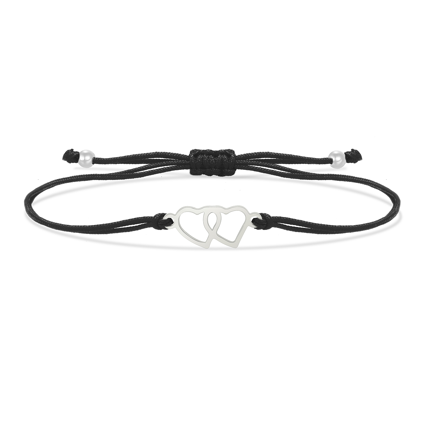 Rvs Hond Met Holle Perzik Hart Charme Rode Koord Verstelbare Armband Vrouwen Eenvoudige Gevlochten String Handgemaakte Sieraden: Roest Rood