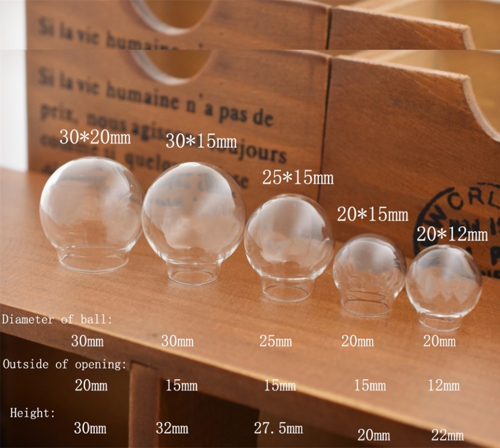 10 Stück 15–30 mm hohle Glaskugel, blasiert, Glasflaschenperlen mit See, DIY Kugeln, Schmuckzubehör, Glasperlen, Zubehör, handgefertigt