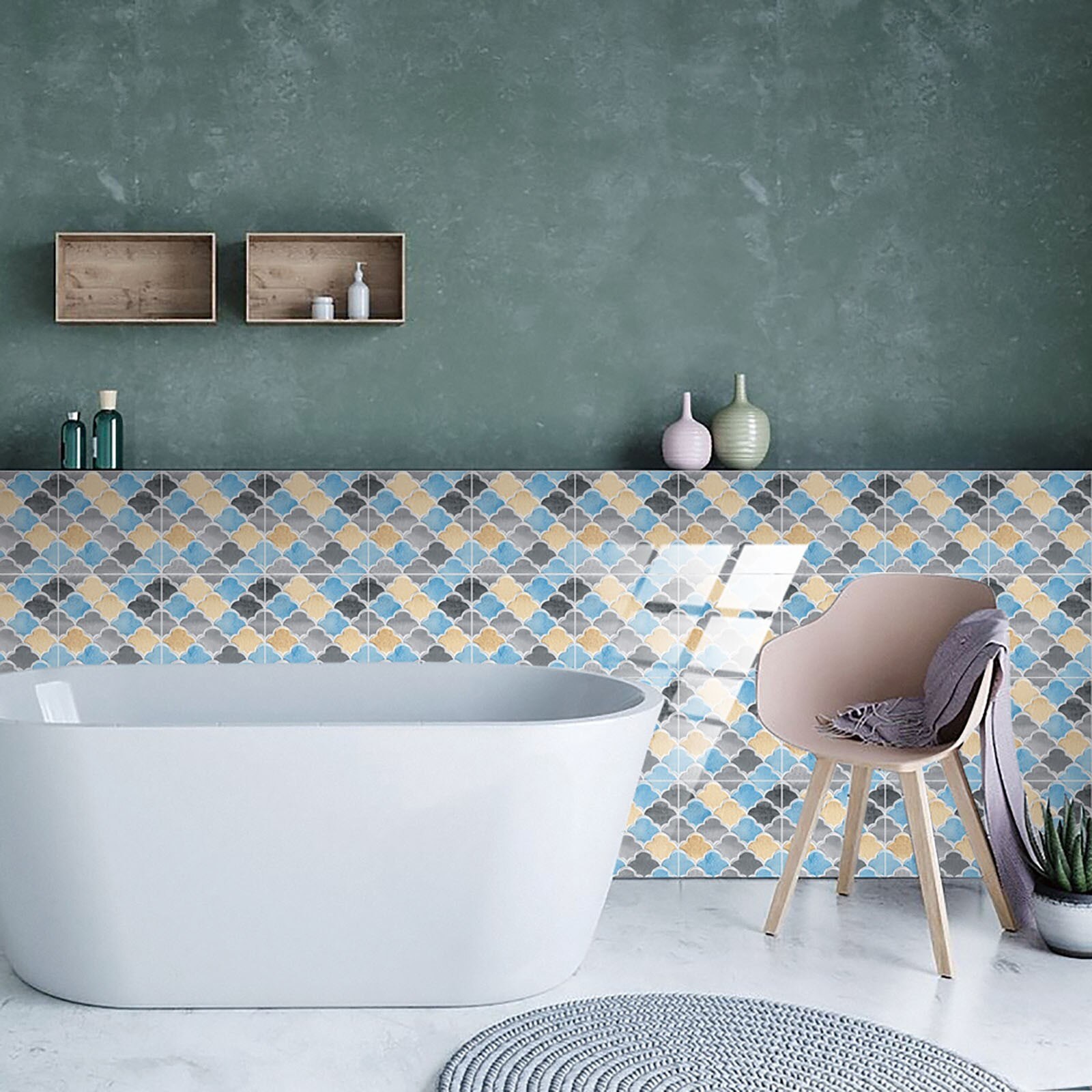 Mozaïek Tegel Zelfklevende Muur Sticker 5Pcs 10X10Cm Keuken Behang Muurschilderingen Waterdicht Stickers Woonkamer badkamer Decoratie