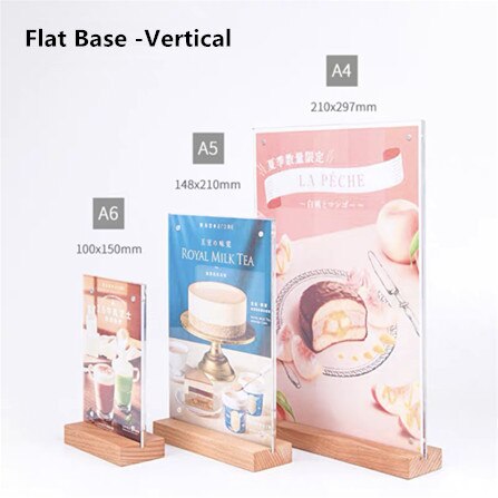 A5 Magnetic Acrylic Sign Holder Cardboard Display Stand Store Advertising Wooden Poster Frame Paper Photo Frame: 1