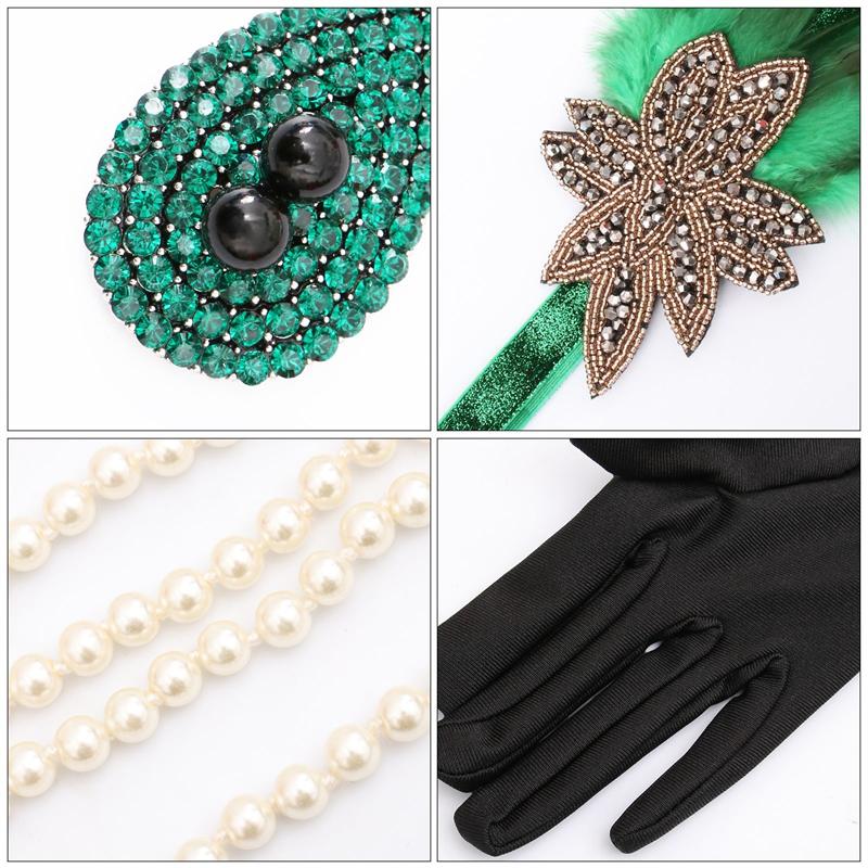 5 stuks halloween kostuum accessoires hoofdband handschoenen toverstaf oorbellen ketting