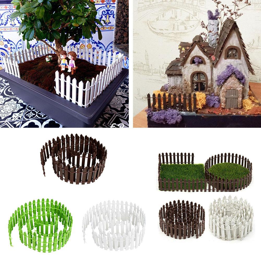 Mini valla de madera para jardinería, valla decorativa en maceta, Micro paisaje para interiores, pequeña