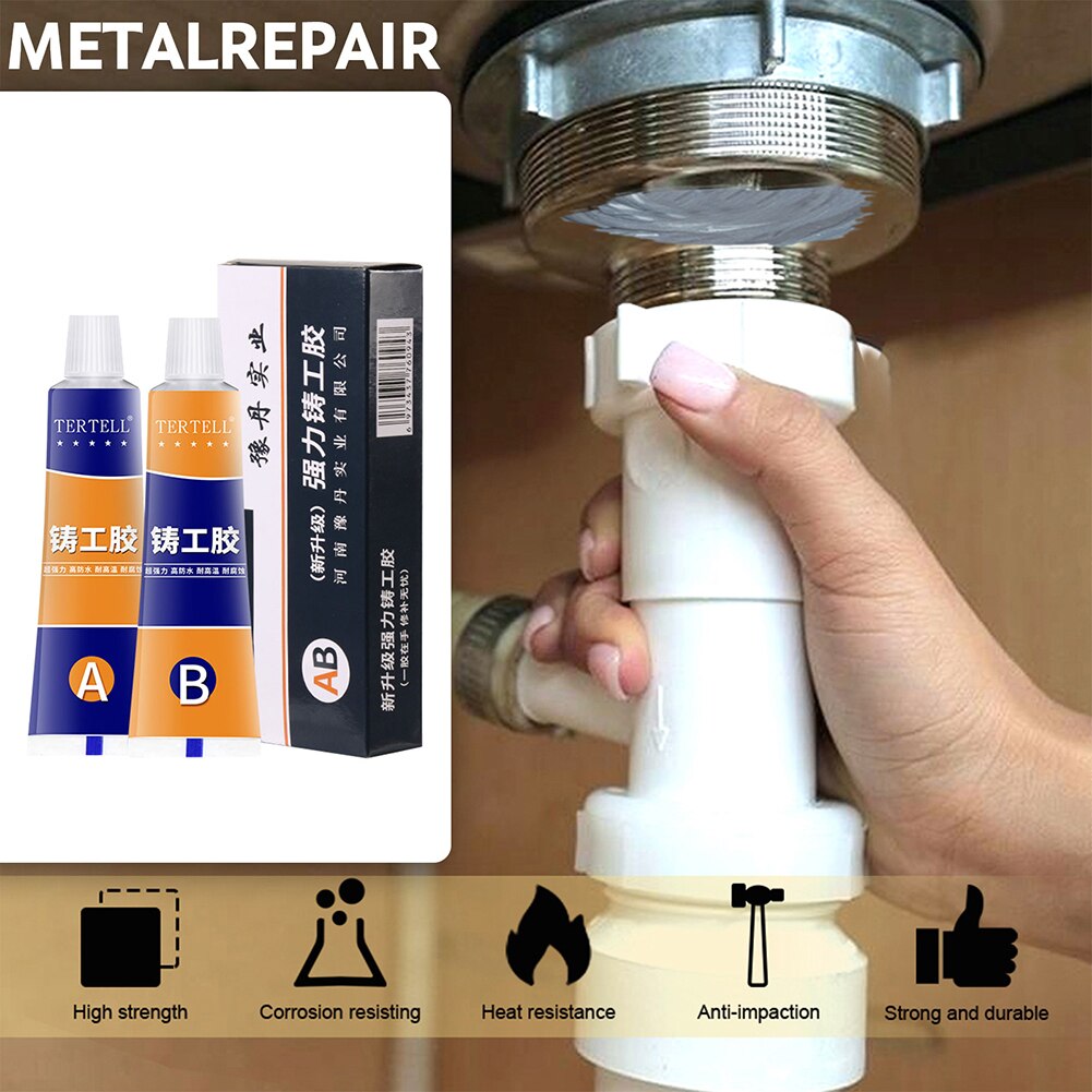 2 pezzi di pasta per riparazione di metalli strumenti per agenti di fusione di acciaio di ferro A + B accessori per la casa di colla super adesiva per riparazione di metalli