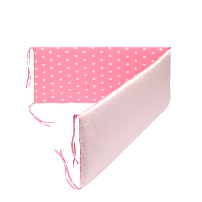 Newborn Crib Around Cot Protector Kids Room Decor Double-faced Detachable Baby Bed Bumper: CB3011 pink heart