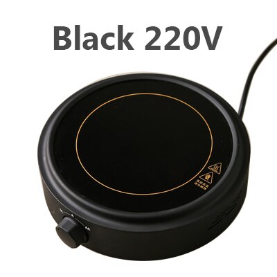 CUKYI-estufa eléctrica de cerámica de 110V/220V, 2 engranajes de potencia de fuego, perilla ajustable, Caldera de té portátil, estufa Universal impermeable, utensilios de cocina: Black 220V