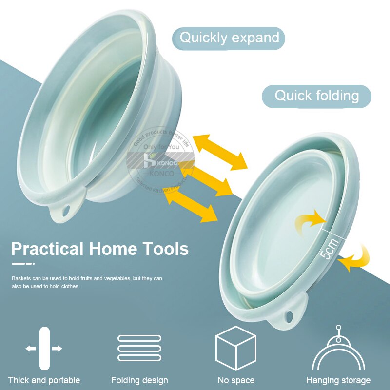 Fold Washbasin Plastic Wash Basin Wash Basket Kitchen Bathroom Laundry Basin