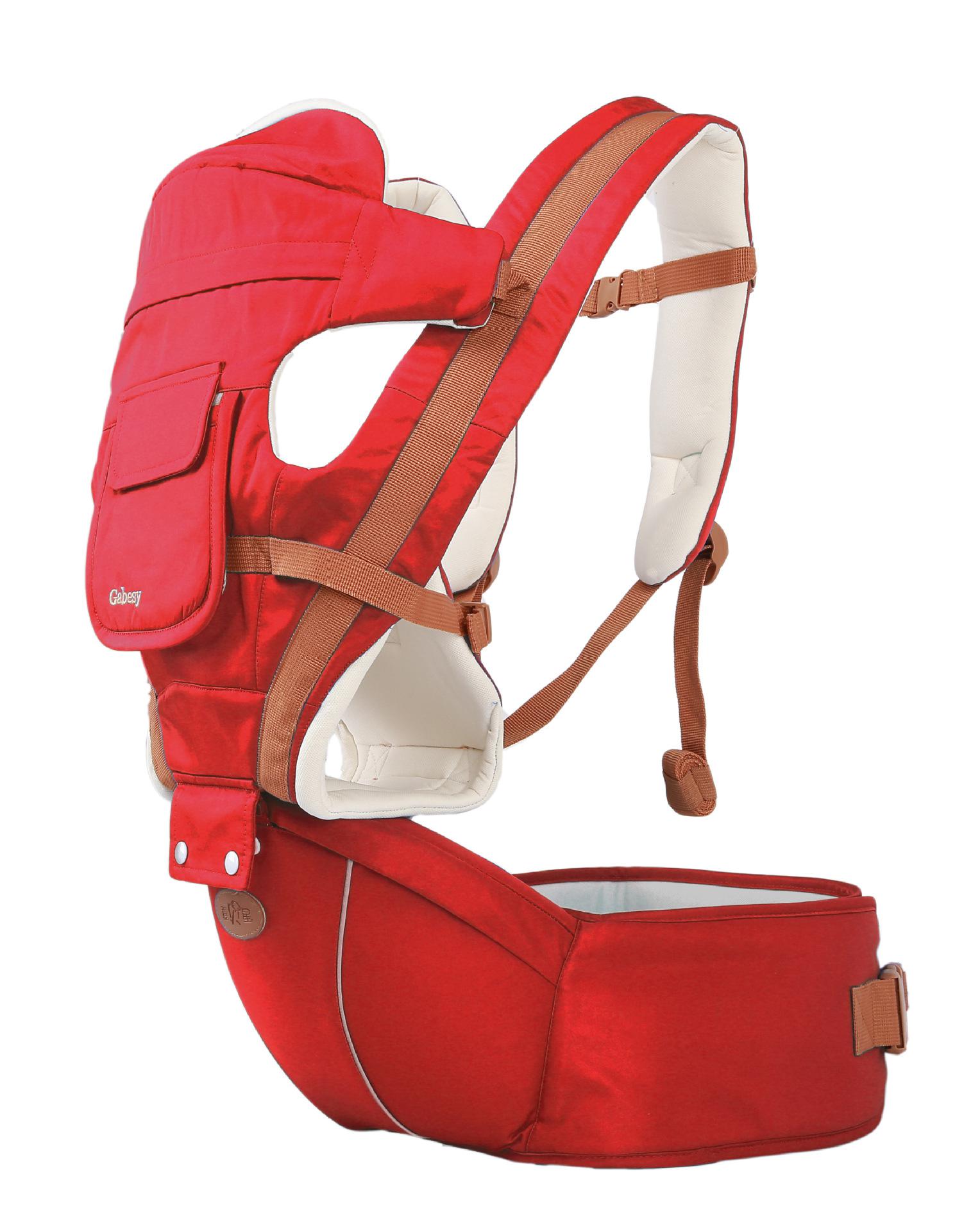 Porte-bébé multifonction 0-32 mois | Sac à dos en coton respirant pour attache kangourou pour bébé, sac à dos en toile pour cavalier: Rouge