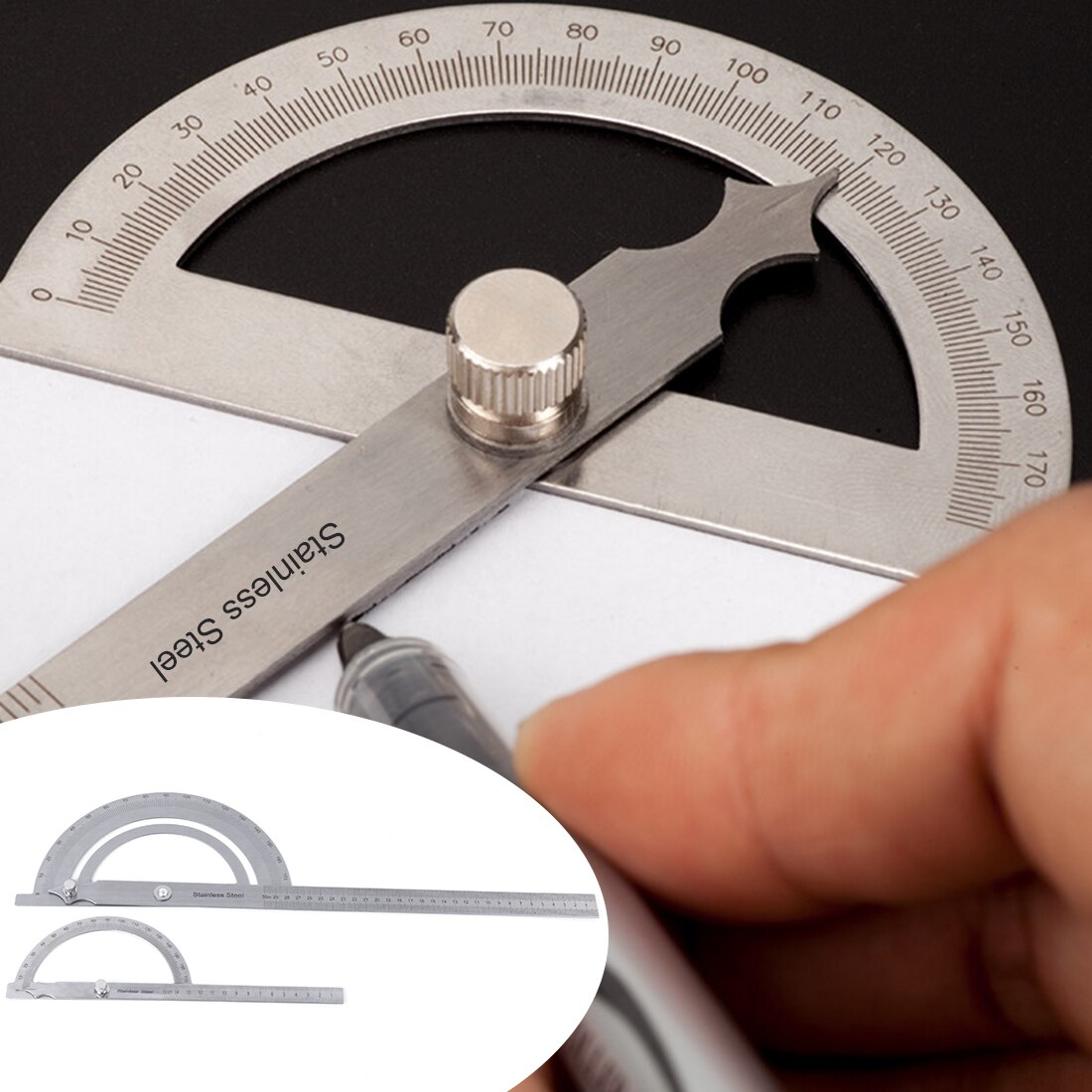 Professionele Schrijvende Heerser 180 Graden Verstelbare Gradenboog Hoek Rvs Heerser Houtbewerking Meetinstrumenten