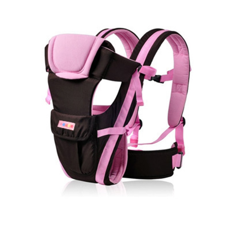 Ergonomisk bærestol rygsæk 4-36 måneder bærbar baby slynge wrap bomuld spædbarn nyfødt baby bærende bælte til mor far: Lyserødt bælte