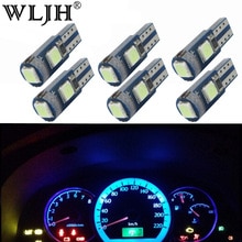 WLJH 6x Canbus 12 v T5 LED Light 3030 SMD Miniatuur 74 Lamp Auto Dashboard Instrument Panel Gloeilamp voor LADA Niva 1984-1993