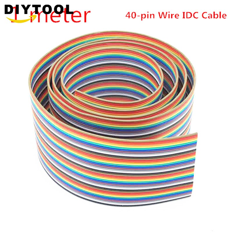 1M 40 pin Flat Color Rainbow Ribbon IDC Cable Wire Rainbow Cable