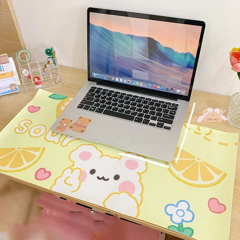 Grote muismat Kawaii antislip desktop tafelmat Student bureaumat Schattige beer Bunny muismat Grote spelmat Bureau-organizer