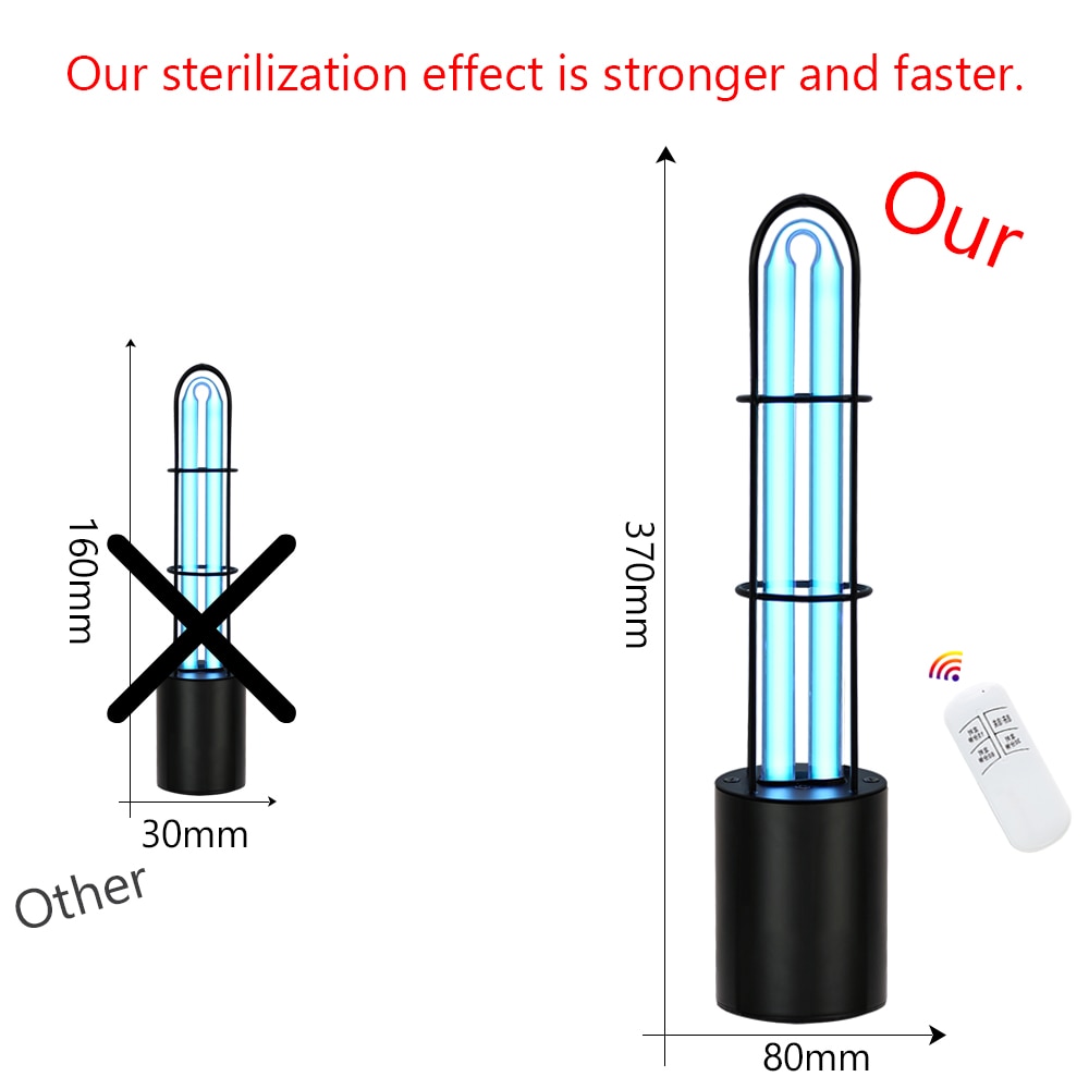 AC 220V Ultraviolet Germicidal Light 32W UVC Quartz Lamp With Remote Control UV sterilizer Lamp LED UV Bactericidal Lamp