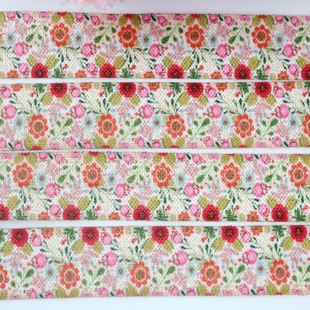 5/8'' 16mm flowers patterned webbing fold ... – Grandado