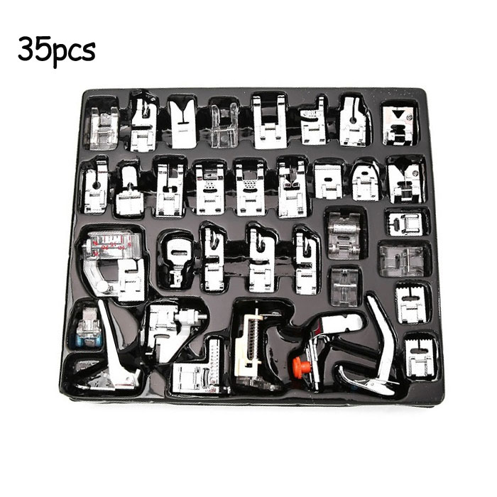 32 PCS Domestic Sewing tools Machine Foot Feet Snap On For Brother Singer Set Presser Foot Singer Useful Sewing Props: 35pcs