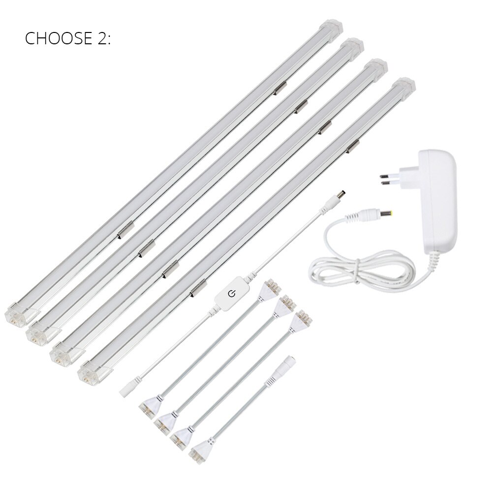 24V 2 STUKS 4 STUKS 50CM Led Bar Licht Aluminium Profiel Keuken Verlichting iTouch Sensor Ultra Dunne Onder kast Licht LED strip mount: 4PCS X 50CM SET / Warm white