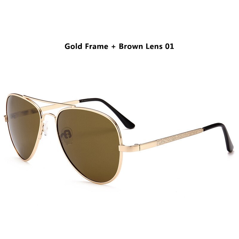 DIGUYAO Mode Ouder-kind zonnebril TAC Lens Gepolariseerde Bril Metalen Frame Zonnebril Rijden Spiegel mannelijke oculos de sol: Gold---Brown--01