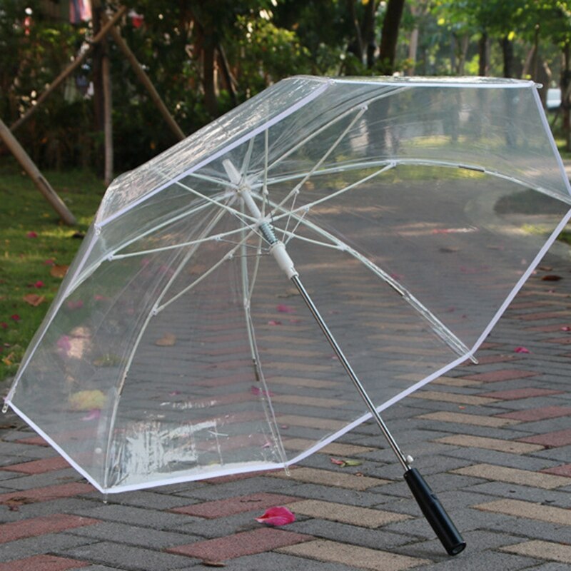 8 Rib Light Up Blade Runner Style Changing Color LED Umbrella with Flashlight Transparent Handle Straight Umbrella Parasol