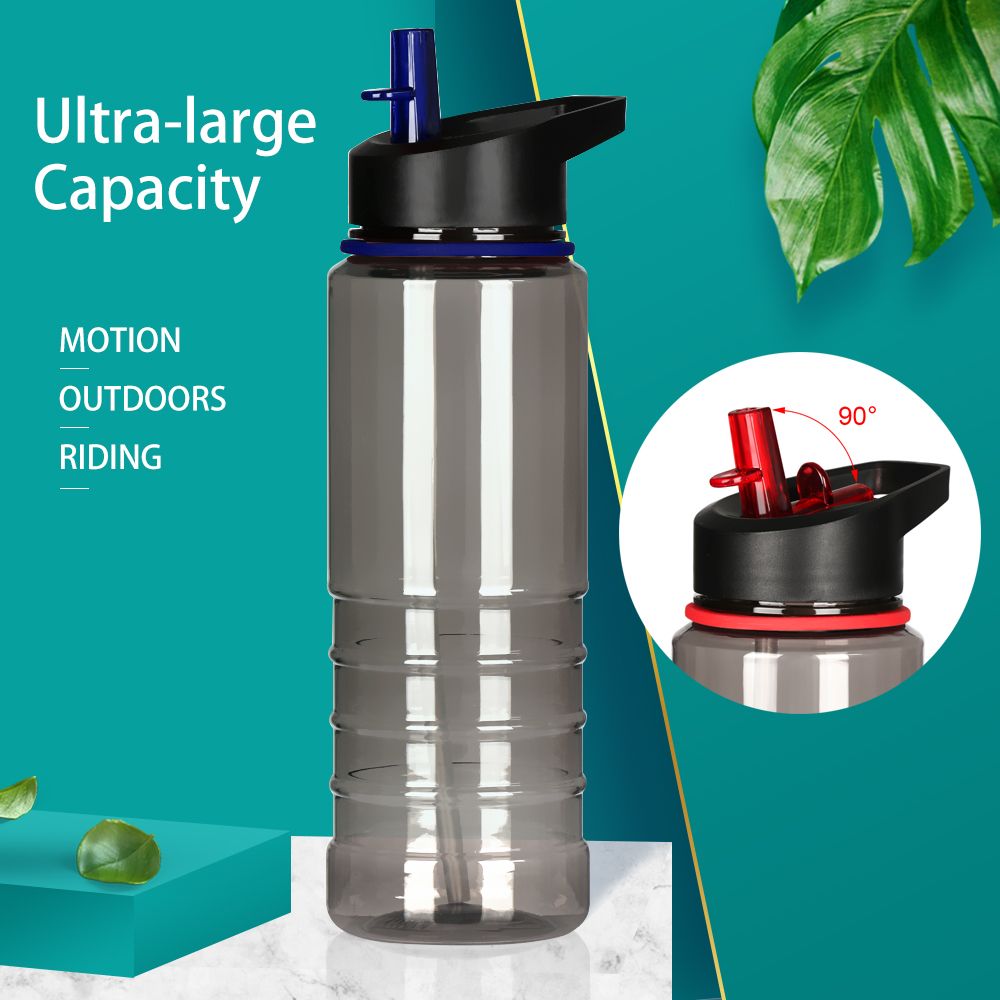 700ML Flip Straw Drink Healthy Water Bottle Cycling Hiking Camping Drink Bottle with Lid Outdoor Portable Bottle