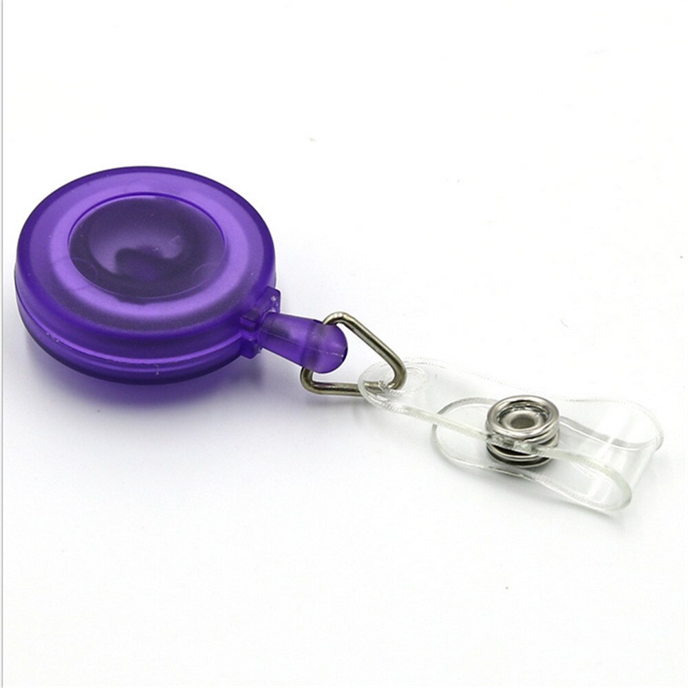 Matte Retractable Pull Badge ID Lanyard Name Tag Card Badge Holder Reels Key Ring Chain Clips School student office: purple
