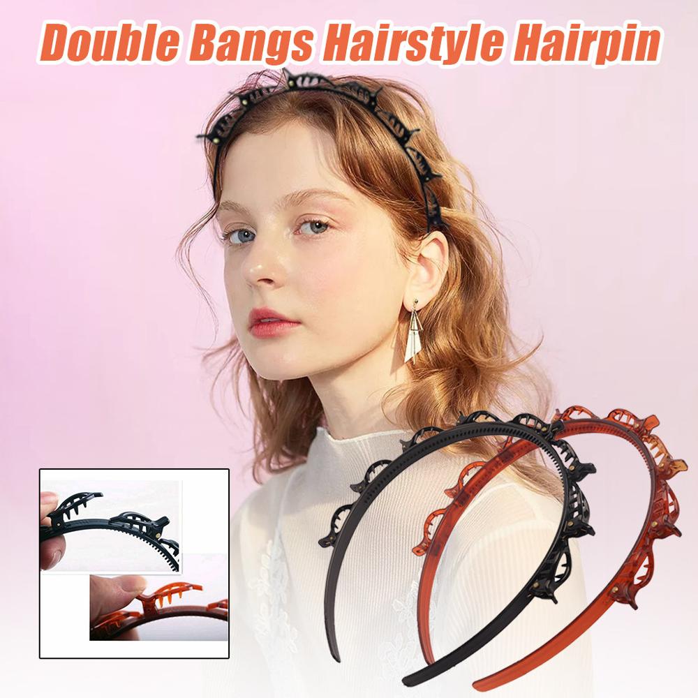 Bandas de doble capa para mujer, banda para el pelo, tira de doble capa, horquilla, herramienta de peluquería, accesorios para el cabello