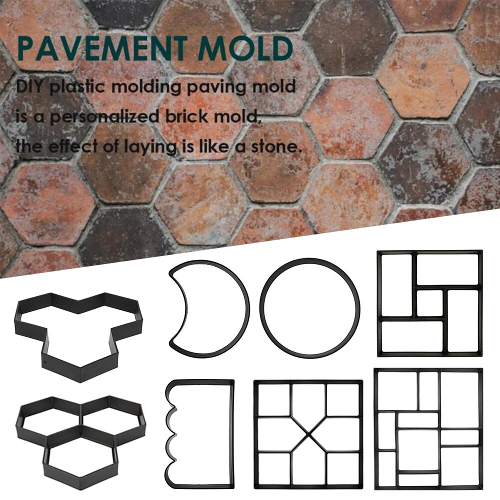 Paver Molds for Concrete DIY Path Maker Cement Mould Gardening Tools Reusable Concrete Mould Stone Brick Paving Paver Moulds