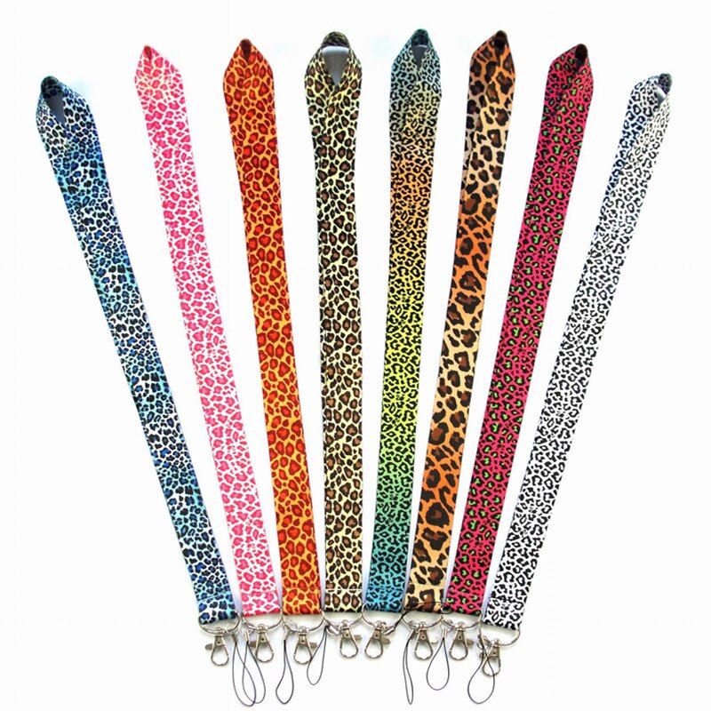 Hippie Leopard Drucken Schlüssel Schlüsselband Ich würde Abzeichen Halfter Keychain praktisch Nacken Gurt Anti-verloren Kamera Hängen Seil mit schlüsselring