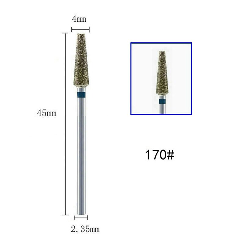 Emery Nail Drill Electric grinding drill Conical Flat Tip Drill Bits for Manicure 2.35mm Hole Nail File Machine: B