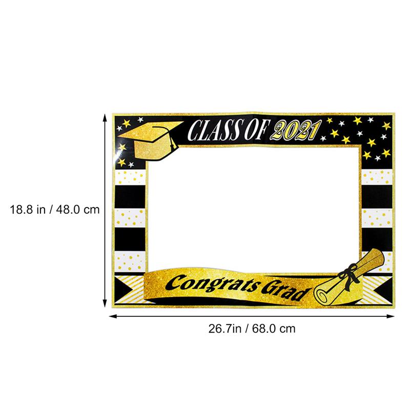 Graduation Photo Booth Frame Paper Selfie Photo Frame Props Party Decoration Supplies: Default Title