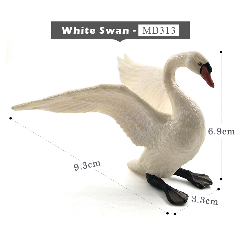 Chimpanzee Panda Crocodile blanc Koala | Modèle d'animal en forme de cygne, décoration de maison, accessoires de décoration féerique de jardin: White Swan