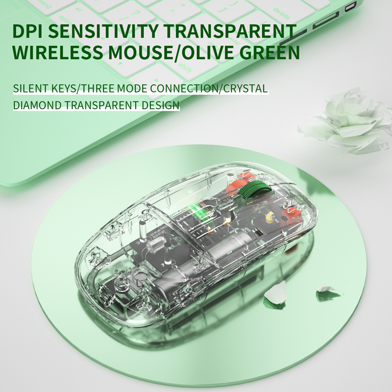 Xiaomi Bluetooth Drahtlose Maus Transparent Drei-modus Leucht Licht Computer Spiel Maus Stille Wiederaufladbare Für PC Laptop: Lila