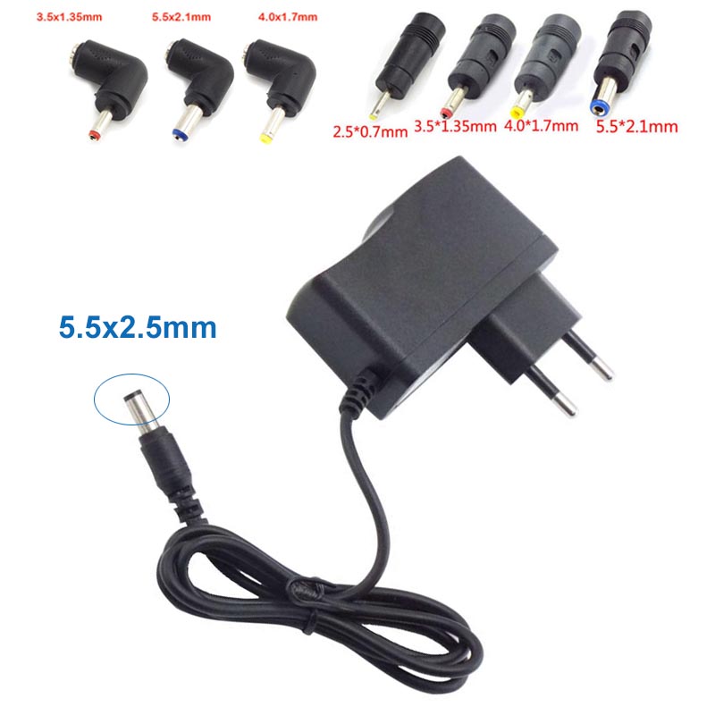 5v 2a voeding adapter oplader eu stekker 5.5x2.1mm 3.5x1.35mm connector haakse dc stekker voor led transformator opladen