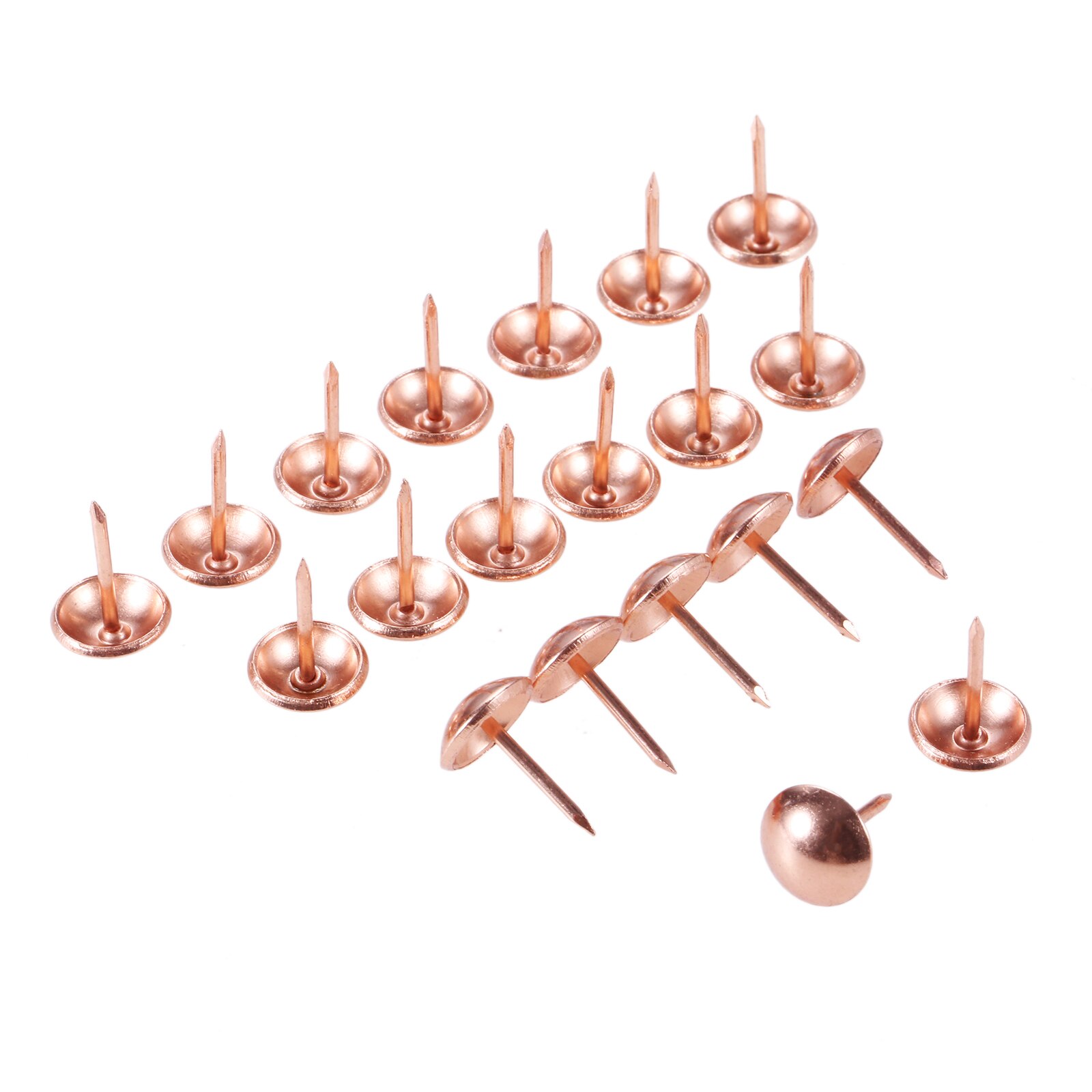 200Pcs Upholstery Round Head Tacks 11mm/17mm Rose Gold Nails Metal Pushpin Vintage Tacks Antique Hardware