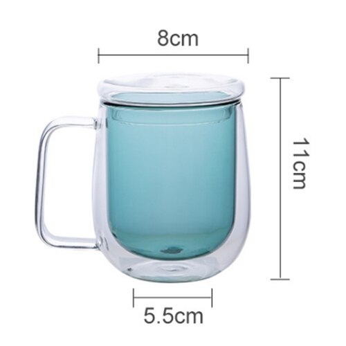 Nordisk stil varmebestandig dobbel vegg te glass kopp øl kaffekopp sett sunn drikke glass gjennomsiktig drikke: En
