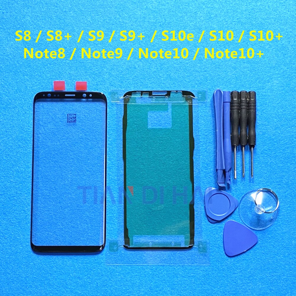 Front Outer Glass Lens Cover replacement For Samsung Galaxy S8 S9 S10 Plus Note 8 9 10 Plus S10e LCD glass & B-7000 Glue Tools