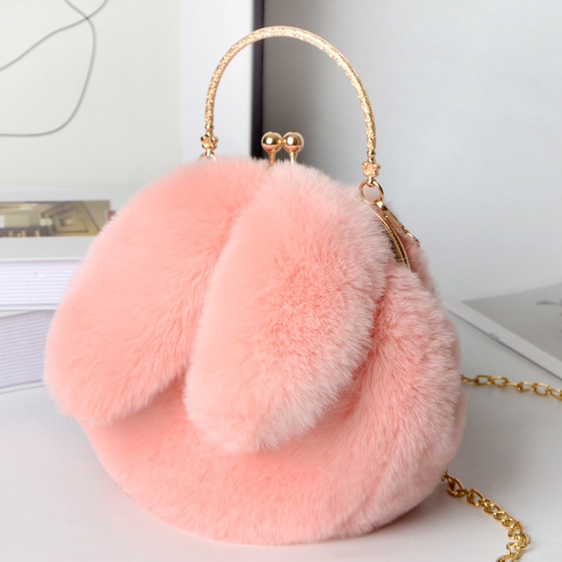 Cute Plush Rabbit Crossbody Bags for Women Korean Version Cute Purses and Handbags Girls Rabbit Ear Shoulder Messenger Bag: MULTI