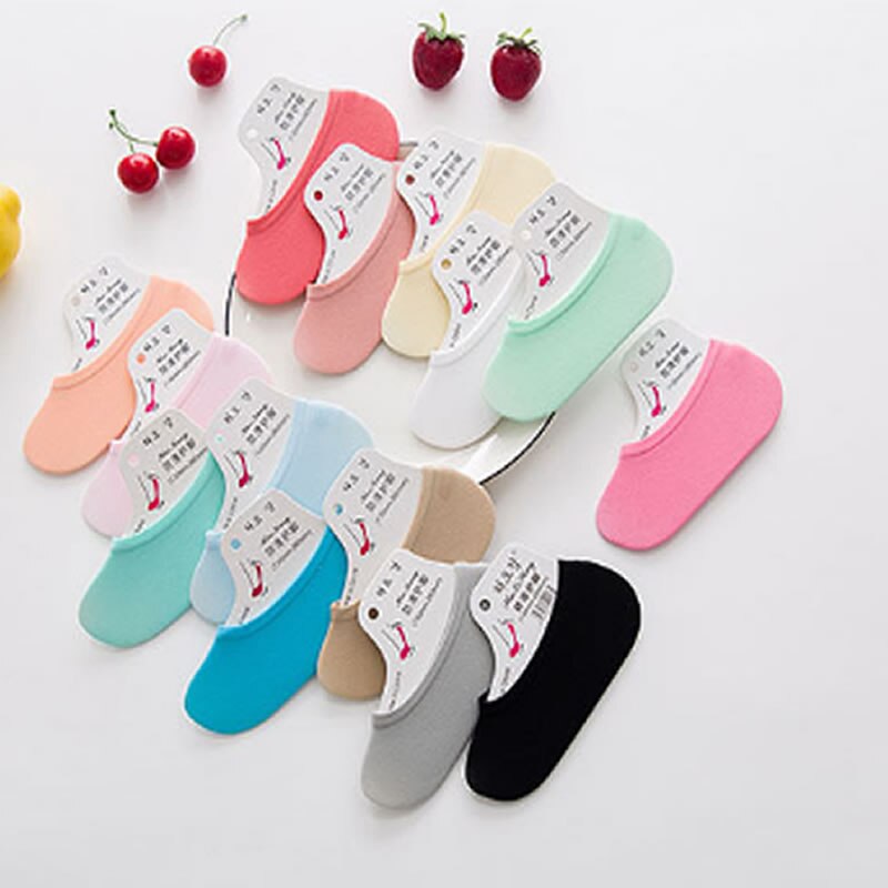 Summer Velvet Invisible Ankle Sock Children Kids Candy-colored Hidden Short Sock Breathable Thin Socks Women&#39;s Spot: random 10pair