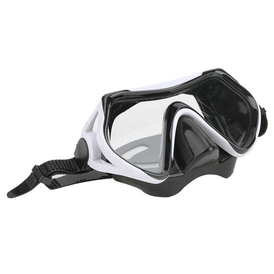 Diving Goggles Silicone Adults Snorkeling Goggles Toughened Large View Swimming Glasses Diving Equipment Diving Goggles Pool: White black