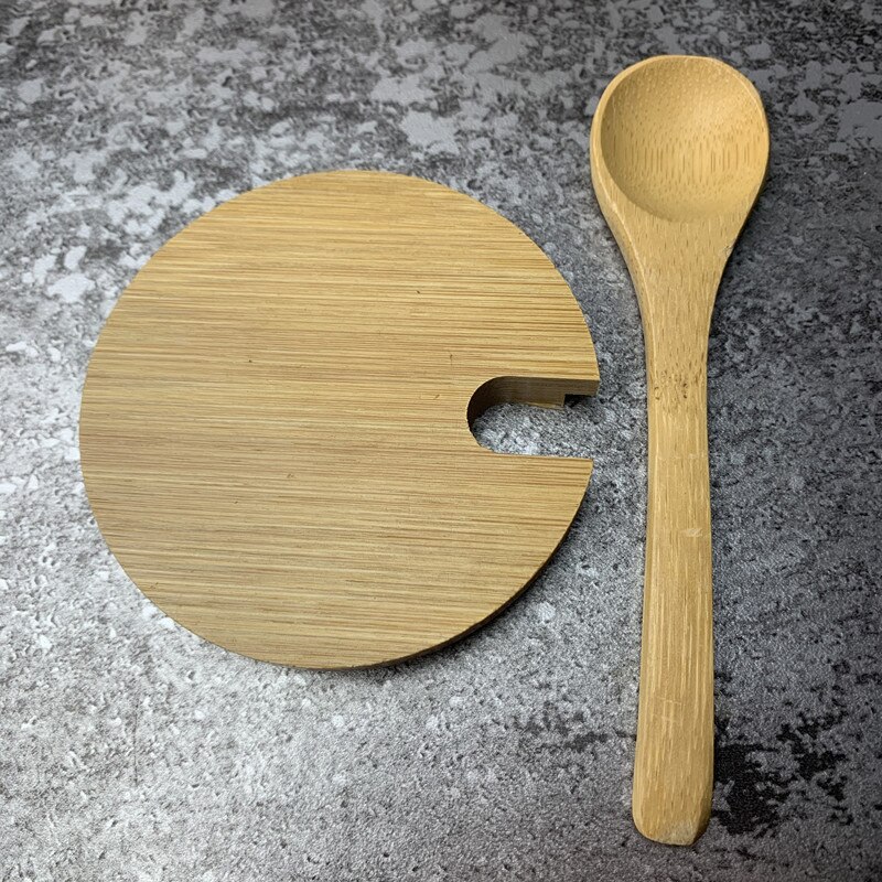 Kitchen glass seasoning jar set household glass seasoning box seasoning bottle high borosilicate glass salt seasoning jar