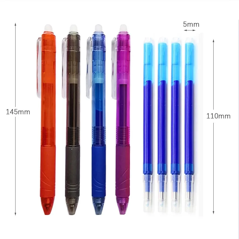 5Pcs/20Pcs Erasable Gel Pen Refill Replacement Office School Writing Stationery Accessory Black/Blue/Red Ink Erasable Pen Refill