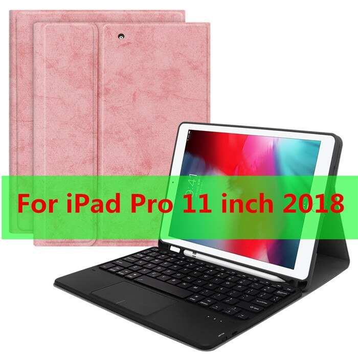 Touchpad Keyboard Case For iPad mini 5 7.9 6th 9.7 Pro 11 Air 3 10.5 Case mouse keyboard for iPad 7th 10.2 keyboard: T-1108-3-Pink