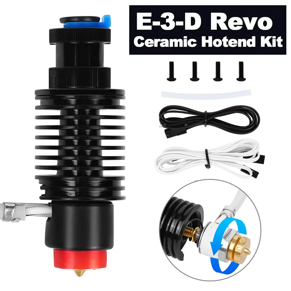 Kit de extrusión de calefacción de cerámica E3D Revo, termistor 104NT, calentador de calentamiento rápido, Kit Hotend de núcleo para impresora 3D E3d V6 Voron End