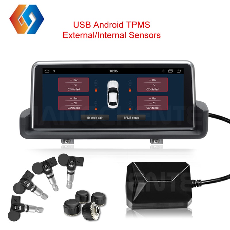 Android TPMS Auto USB Bandenspanning Interne of Externe Gevoelige Sensoren met Draadloze Transmissie Alarmsysteem