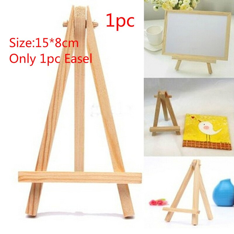 3 stk / sett kunstner staffeli stativ & 2 tremalerier bilde mini kunstner staffeli tre bryllup bordkort stativ vise holder dekorasjon: 15 x 8cm(1pc)