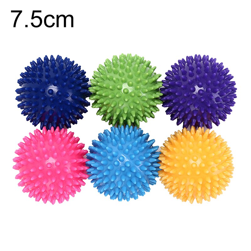 7/7.5/9cm fods spidse massagebold triggerpunkt sport fitness hånd fod smertelindring muskel afslapningsapparat unisex randomcolor: B
