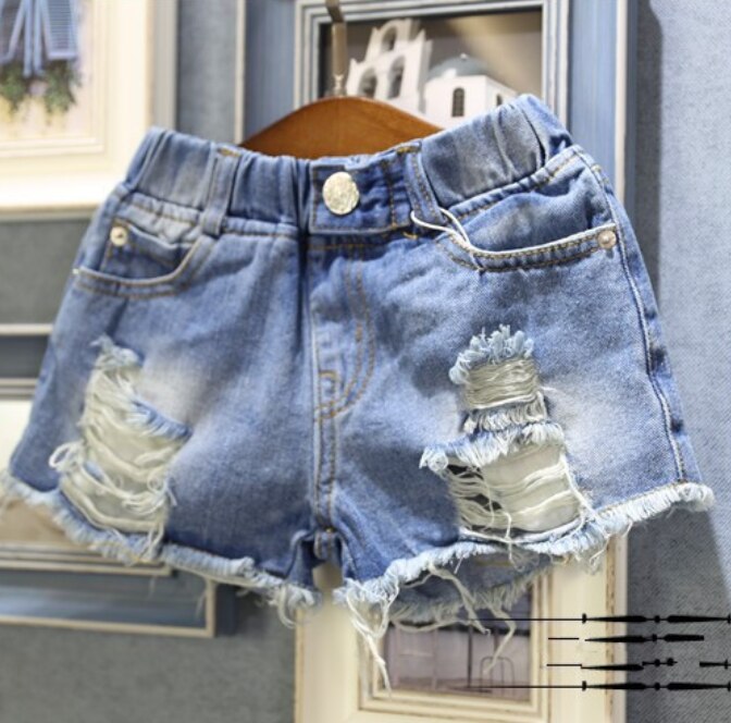 Baby piger drenge shorts jeans huller sommer bomuld børns shorts børn denim shorts til piger tøj toddler pige drenge