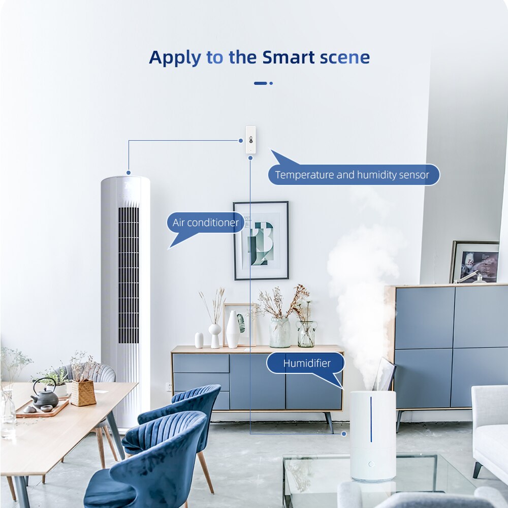Tuya Smart Wifi / ZigBee Temperature And Humidity Sensor Indoor Hygrometer Controller Monitoring Work With Alexa Google Home